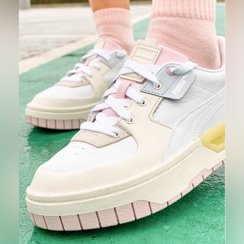 Puma Cali Dream chunky Sneakers in Cream and Pink Pastel